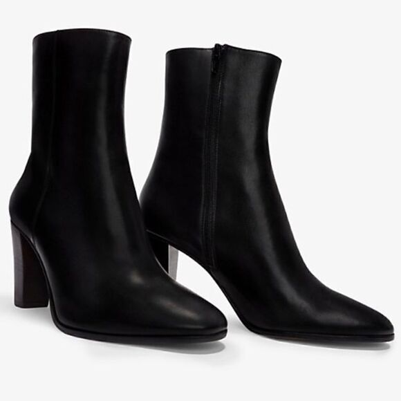 NEW Maje Fanette Pointed-Toe Leather Ankle Boots Size 9 - Picture 2 of 13